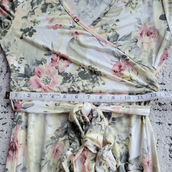 Pinkblush Cream and Pink Wrap Maxi Dress - Picture 4 of 9